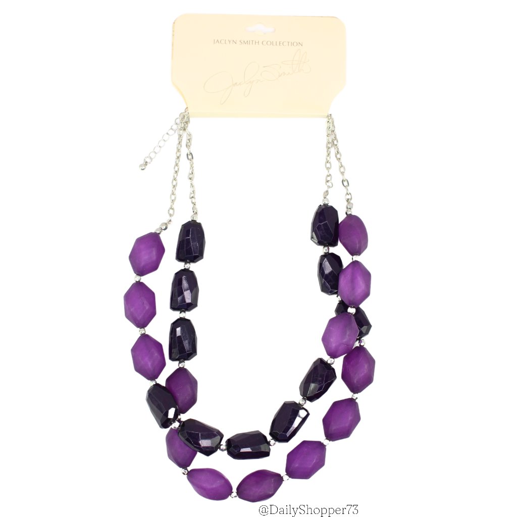 Jaclyn Smith Women's Two Tone Purple Double Layer Statement Necklace